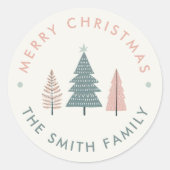 Sticker Rond Arbre de Noël scandinave moderne (Devant)