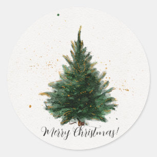 Sticker Rond Arbre de Noël traditionnel Waterton
