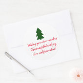 Sticker Rond Arbre de Noël vert (Enveloppe)
