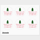 Sticker Rond Arbre de Noël vert (Feuille)