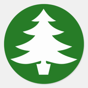 Sticker Rond Arbre de Noël, vert