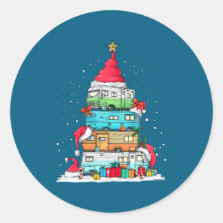 Sticker Rond Arbre de Noël Xma Rv Camping Caravane Voyage Vacan