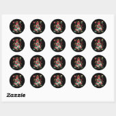 Sticker Rond Arbre de patchwork de Noël Couture Quilter Xmas (Feuille)
