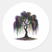 Sticker Rond Arbre de Perles Mardi Gras Fête Festive Nola La No (Devant)