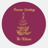 Sticker Rond Arbre de vacances stylisé en or