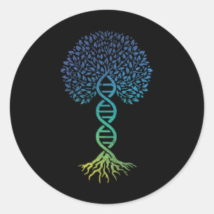 Sticker Rond Arbre De Vie Adn Science Génétique Jour des terres