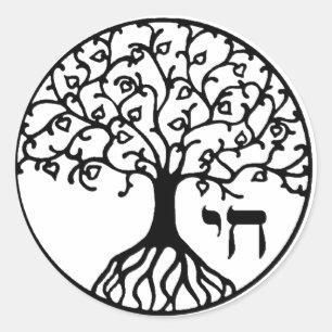 Sticker Rond Arbre de vie avec CHAI
