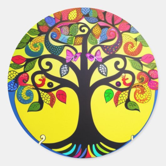 Sticker rond Arbre de vie classique (Devant)