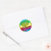 Sticker Rond Arbre de vie de couleur arc-en-ciel (Enveloppe)