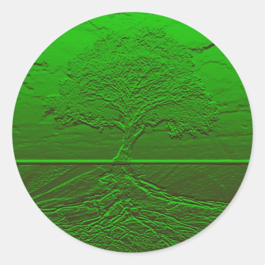 Sticker Rond Arbre de vie énergie verte (Devant)