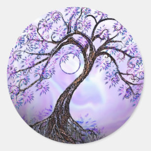 Sticker Rond Arbre de vie Lavendar