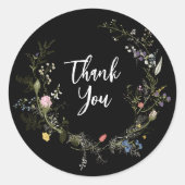 Sticker Rond Arbre de vie Merci funéraire floral (Devant)