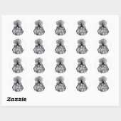 Sticker Rond ARBRE DE VIE - noir & blanc (Feuille)