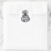 Sticker Rond ARBRE DE VIE - noir & blanc (Sac)