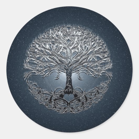 Sticker Rond Arbre de vie Nova Bleu (Devant)