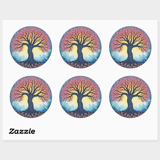 Sticker Rond ARBRE DE VIE Patch (Feuille)