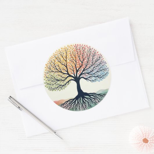 Sticker Rond ARBRE DE VIE Patch (Enveloppe)