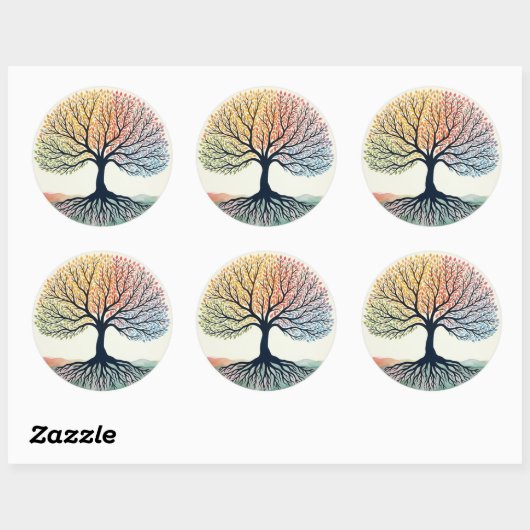 Sticker Rond ARBRE DE VIE Patch (Feuille)