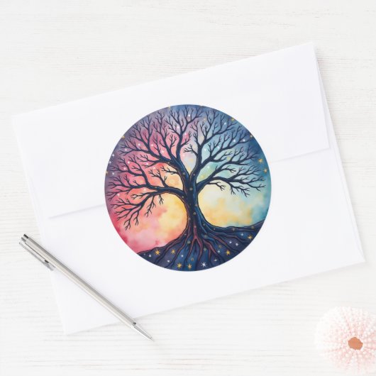 Sticker Rond ARBRE DE VIE Patch (Enveloppe)