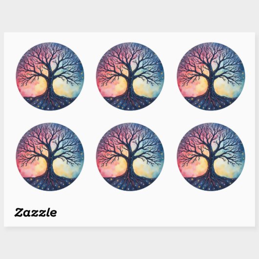 Sticker Rond ARBRE DE VIE Patch (Feuille)