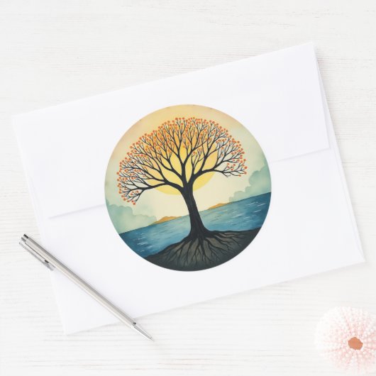 Sticker Rond ARBRE DE VIE Patch (Enveloppe)