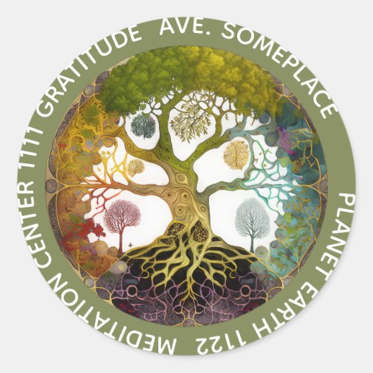 Sticker Rond Arbre de vie | Saisons (Devant)