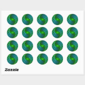 Sticker Rond Arbre de Vie Spirale Fractale (Feuille)