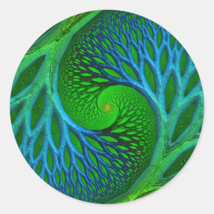 Sticker Rond Arbre de Vie Spirale Fractale