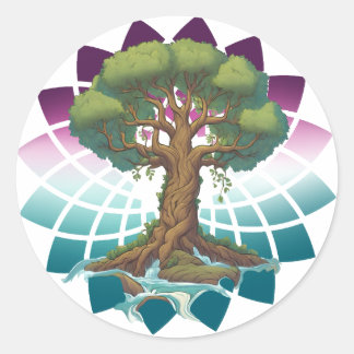 Sticker Rond Arbre de vie zen