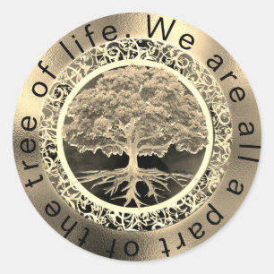 Sticker Rond Arbre d'or de la vie