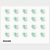 Sticker Rond Arbre familial amusant (Feuille)