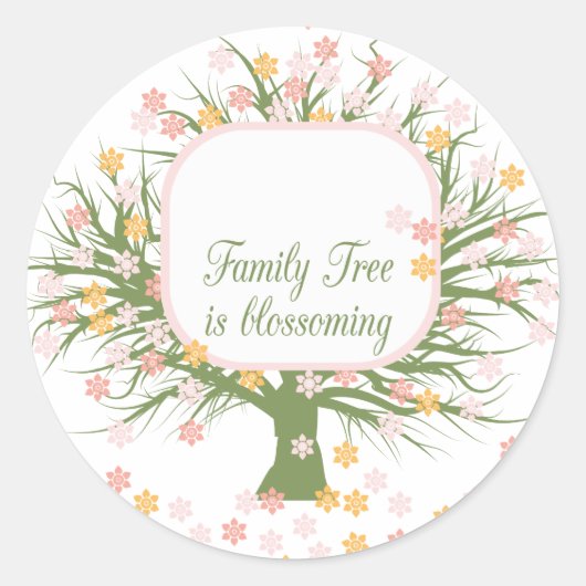 Sticker Rond Arbre familial en floraison (Devant)