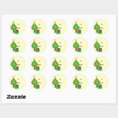 Sticker Rond Arbre Fantaisiste Avec Étoile (Feuille)