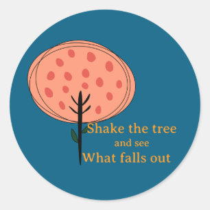 Sticker Rond Arbre Fruitier Mignon Abstrait