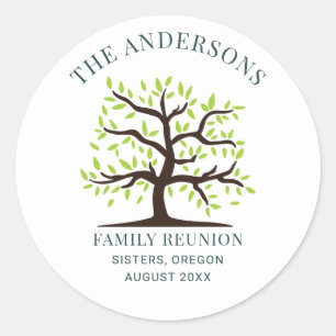 Sticker Rond Arbre Généalogique de Réunion de Famille Annuelle
