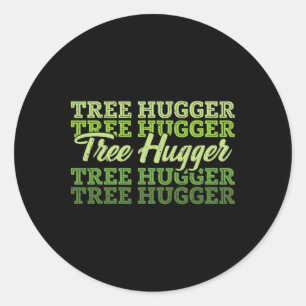 Sticker Rond Arbre Hugger Jour des terres Retro Nature Lover