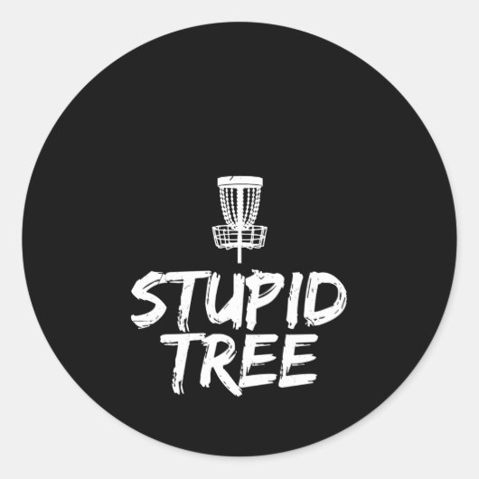 Sticker Rond Arbre Imbécile Disque Golf Frisbee Golf (Devant)