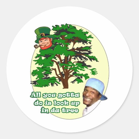 Sticker Rond Arbre Leprechaun (Devant)