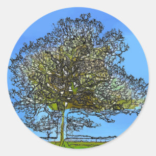 STICKER ROND ARBRE LONE