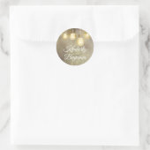 Sticker Rond Arbre Mason Jar illumine le Mariage campagnard rus (Sac)
