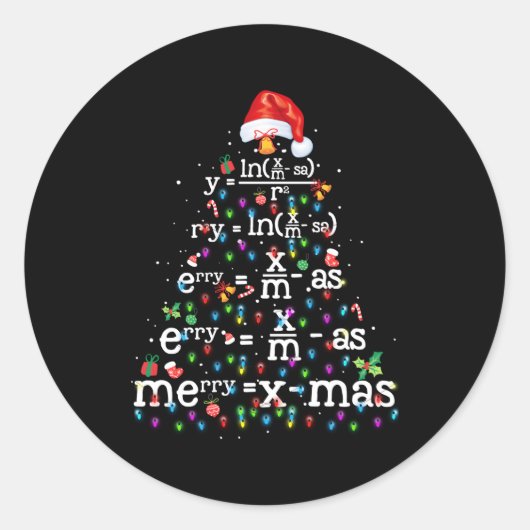 Sticker Rond Arbre mathématique (Devant)