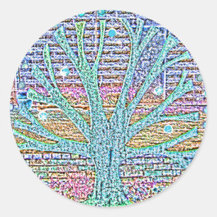 Sticker Rond Arbre métallique