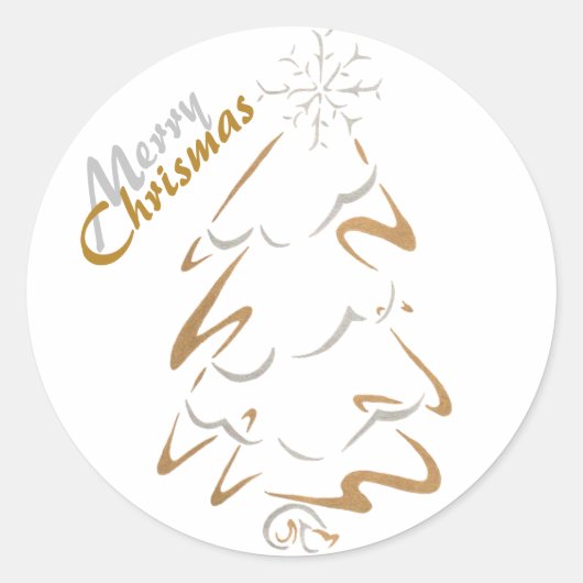 Sticker Rond Arbre-Noël Gold & Silver (Devant)