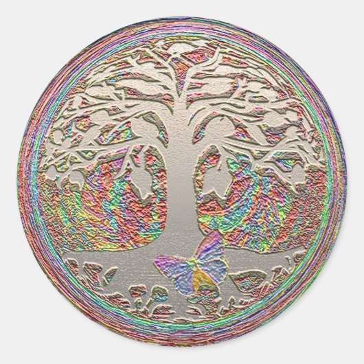 Sticker Rond Arbre or avec bouton (Devant)
