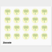 Sticker Rond Arbre orange stylisé (Feuille)