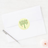 Sticker Rond Arbre orange stylisé (Enveloppe)
