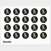 Sticker Rond Arbre Rex Dinosaure Pun T-Rex (Feuille)
