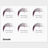 Sticker Rond Arbre, rouge (Feuille)