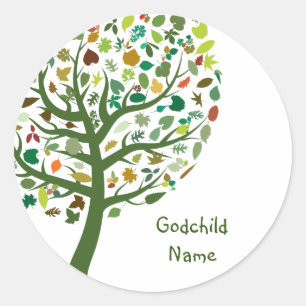 Sticker Rond Arbre Rustique de la vie Ado Godgirl Personnalisé