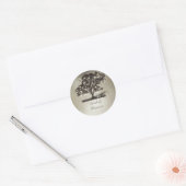 Sticker Rond Arbre rustique et Mariage lumineux (Enveloppe)